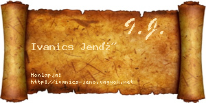 Ivanics Jenő névjegykártya