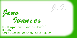 jeno ivanics business card